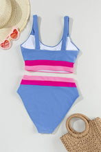 Load image into Gallery viewer, Contrast Scoop Neck Two-Piece Swim Set