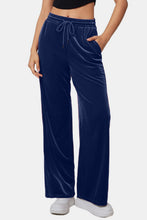 Load image into Gallery viewer, Drawstring Elastic Waist Straight Leg Pants