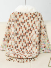 Load image into Gallery viewer, Fringe Fuzzy Open Front Poncho
