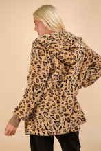 Load image into Gallery viewer, VERY J Fuzzy Leopard Long Sleeve Hooded Jacket