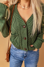 Load image into Gallery viewer, Cable-Knit Button Down V-Neck Cardigan