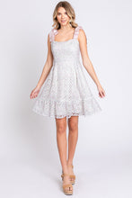 Load image into Gallery viewer, GeeGee Mesh Floral Embroidered Sleeveless Dress