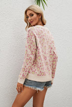 Load image into Gallery viewer, Heart Round Neck Dropped Shoulder Sweater
