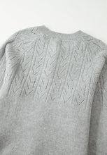 Load image into Gallery viewer, Openwork Button Down Long Sleeve Cardigan