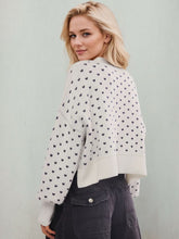 Load image into Gallery viewer, Slit Round Neck Long Sleeve Sweater