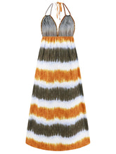 Load image into Gallery viewer, Tie-Dye Halter Neck Sleeveless Dress