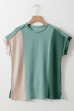 Load image into Gallery viewer, Color Block Round Neck Short Sleeve T-Shirt