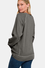 Load image into Gallery viewer, Zenana Round Neck Long Sleeve Sweatshirt