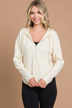 Load image into Gallery viewer, Culture Code Full Size Ribbed Zip Up Drawstring Hooded Jacket