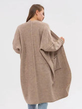 Load image into Gallery viewer, Pocketed Open Front Long Sleeve Longline Cardigan
