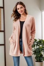 Load image into Gallery viewer, Cable-Knit Open Front Long Sleeve Cardigan