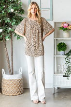 Load image into Gallery viewer, Heimish Full Size Animal Print Flutter Sleeve Blouse
