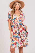 Load image into Gallery viewer, SAGE + FIG Full Size Floral Button-Down Short Sleeve Dress