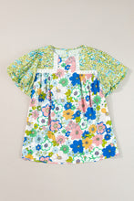Load image into Gallery viewer, Printed Round Neck Puff Sleeve Blouse