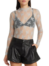 Load image into Gallery viewer, Lace Mock Neck Long Sleeve Blouse