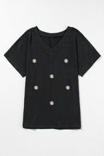 Load image into Gallery viewer, Daisy V-Neck Short Sleeve T-Shirt