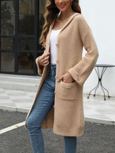 Load image into Gallery viewer, Pocketed Button Up Long Sleeve Hooded Cardigan