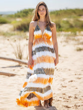 Load image into Gallery viewer, Tie-Dye Halter Neck Sleeveless Dress