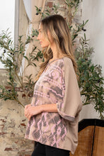 Load image into Gallery viewer, Sew In Love Full Size Aztec Distress Print Half Sleeve Crisscross Top