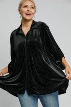 Load image into Gallery viewer, Umgee Full Size Polka Dot Button Up Half Sleeve Shirt