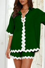 Load image into Gallery viewer, Contrast Trim Half Sleeve Top and Shorts Set