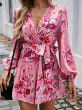 Load image into Gallery viewer, Tied Surplice Long Sleeve Romper