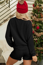 Load image into Gallery viewer, MERRY Round Neck Long Sleeve Top and Shorts Set
