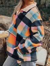 Load image into Gallery viewer, Color Block Half Snap Long Sleeve Sweatshirt