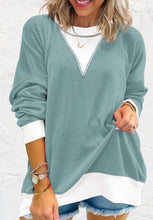 Load image into Gallery viewer, Contrast Round Neck Long Sleeve Sweatshirt