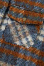 Load image into Gallery viewer, Plaid Collared Neck Jacket with Chest Pockets