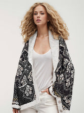 Load image into Gallery viewer, Open Front Long Sleeve Graphic Cardigan