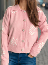 Load image into Gallery viewer, Pearl Trim Collared Neck Long Sleeve Cardigan