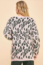 Load image into Gallery viewer, Davi &amp; Dani Leopard Ribbon Tie Front Loose Fit Cardigan
