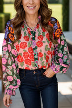 Load image into Gallery viewer, Printed Collared Neck Long Sleeve Shirt