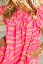 Load image into Gallery viewer, Ruffled Printed Cap Sleeve Mini Dress