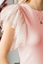 Load image into Gallery viewer, Ruffled Round Neck Cap Sleeve Blouse