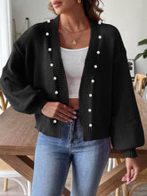 Load image into Gallery viewer, Pearl Open Front Long Sleeve Cardigan