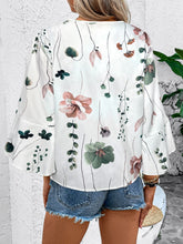 Load image into Gallery viewer, Ruffled Printed V-Neck Half Sleeve Blouse