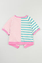 Load image into Gallery viewer, Contrast Stripes Round Neck Half Sleeve T-Shirt