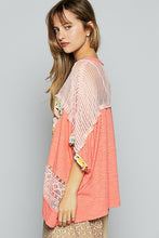 Load image into Gallery viewer, POL Hollow Out Floral Half Sleeve Knit Top