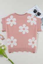 Load image into Gallery viewer, Pearl Trim Round Neck Short Sleeve Sweater