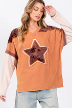 Load image into Gallery viewer, SAGE + FIG Star Patch Long Sleeve Color Block T-Shirt