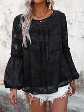 Load image into Gallery viewer, Round Neck Balloon Sleeve Blouse