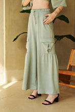 Load image into Gallery viewer, Davi &amp; Dani Drawstring Ruched Detail Wide Leg Pants