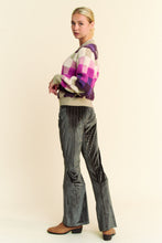 Load image into Gallery viewer, Davi &amp; Dani Checkered Round Neck Long Sleeve Sweater