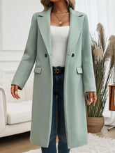 Load image into Gallery viewer, Pocketed Collared Neck Long Sleeve Coat