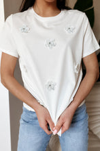 Load image into Gallery viewer, Flower Round Neck Short Sleeve T-Shirt