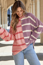 Load image into Gallery viewer, Striped Round Neck Long Sleeve Knit Top