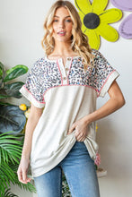 Load image into Gallery viewer, Heimish Full Size Exposed Seam Leopard Short Sleeve T-Shirt