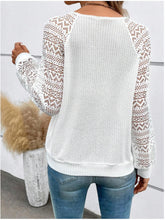 Load image into Gallery viewer, Lace V-Neck Raglan Sleeve Top